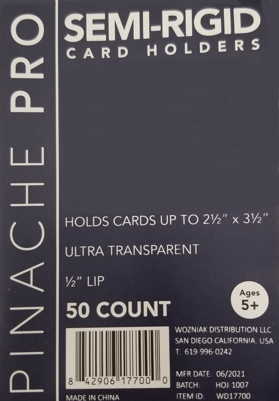Panache Pro Semi - Rigid Card Holders 50ct | Ultra - Clear Card Savers 2.5x3.5