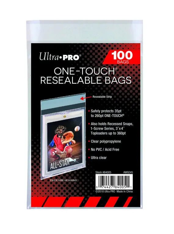 Ultra PRO ONE - TOUCH Resealable Bags 100ct | Acid - Free Sleeves for Magnetics