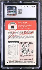 1991 Topps Archives '53 Baseball Joe Black 81 Hand Signed Auto CGC 7 Auto 9Graded Sports Cards