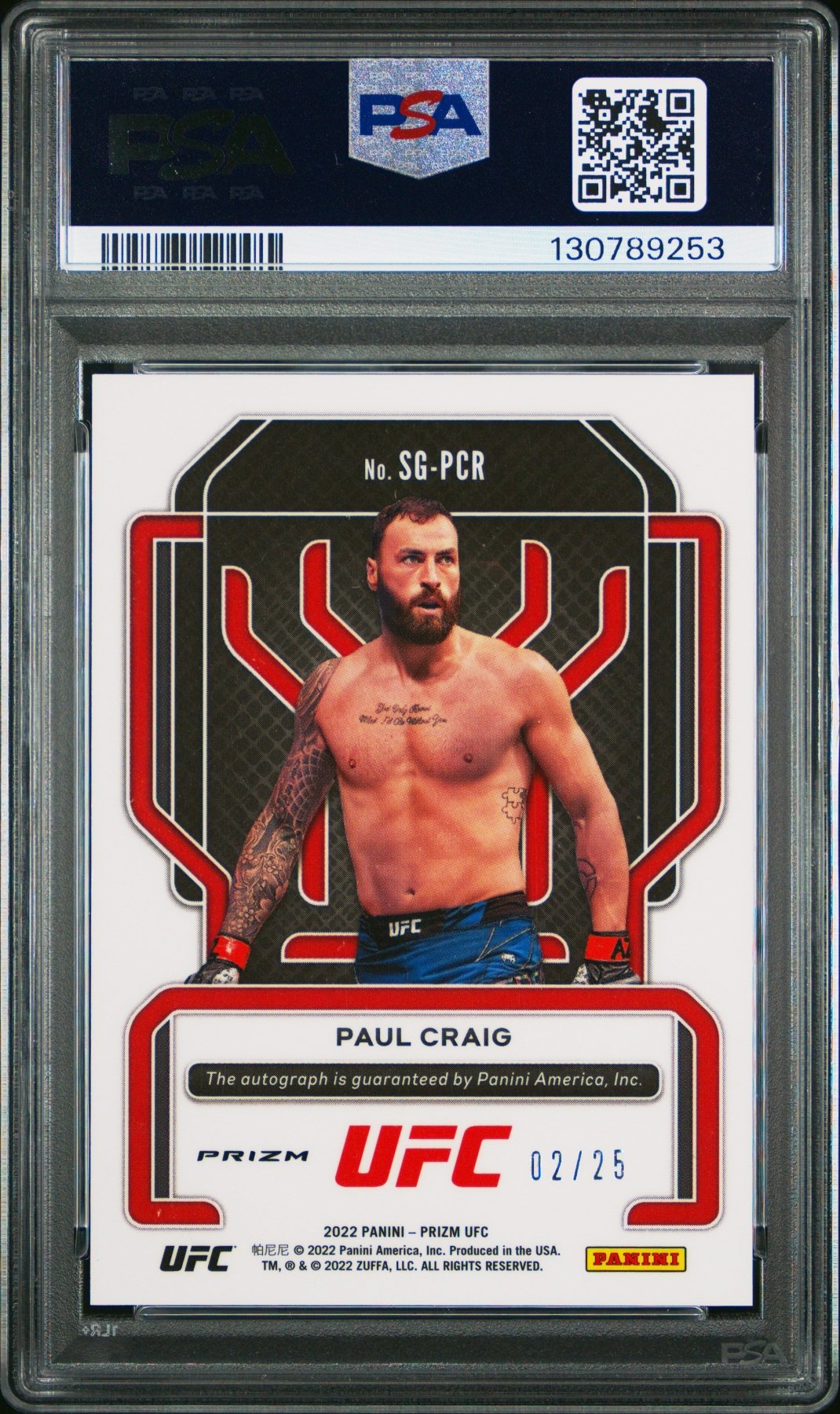 2022 Panini Prizm UFC Signatures Paul Craig SG - PCR Mojo Prizm 02/25 Auto PSA 10Graded Sports Cards
