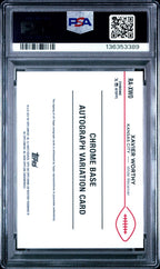 2024 Topps Chrome RC Rookie Auto Xavier Worthy RA - XWO Green Refractor /99 PSA 9Graded Sports Cards