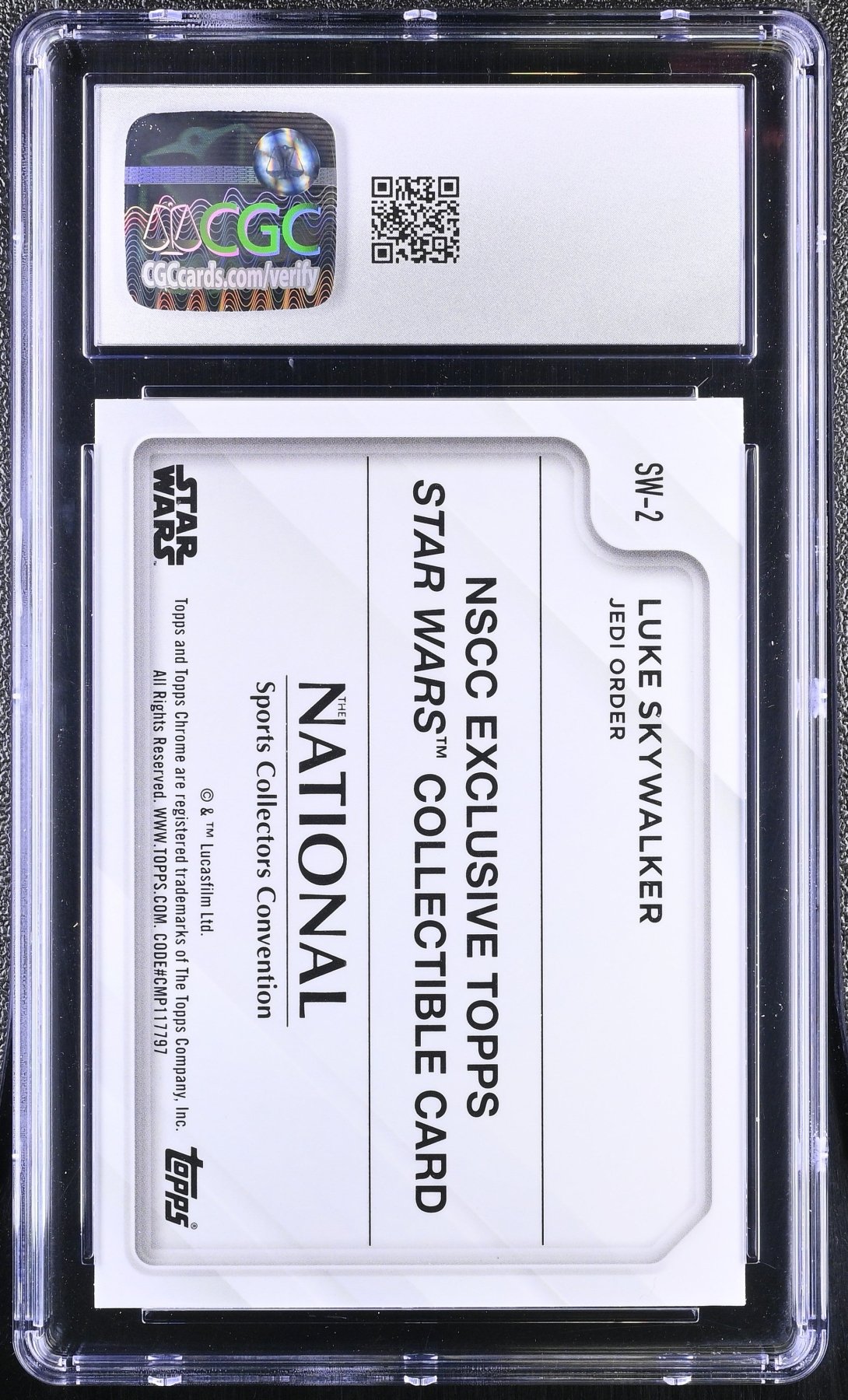 2025 Topps Chrome Star Wars The National Luke Skywalker #SW-2 Refractor CGC 8 Secondary image