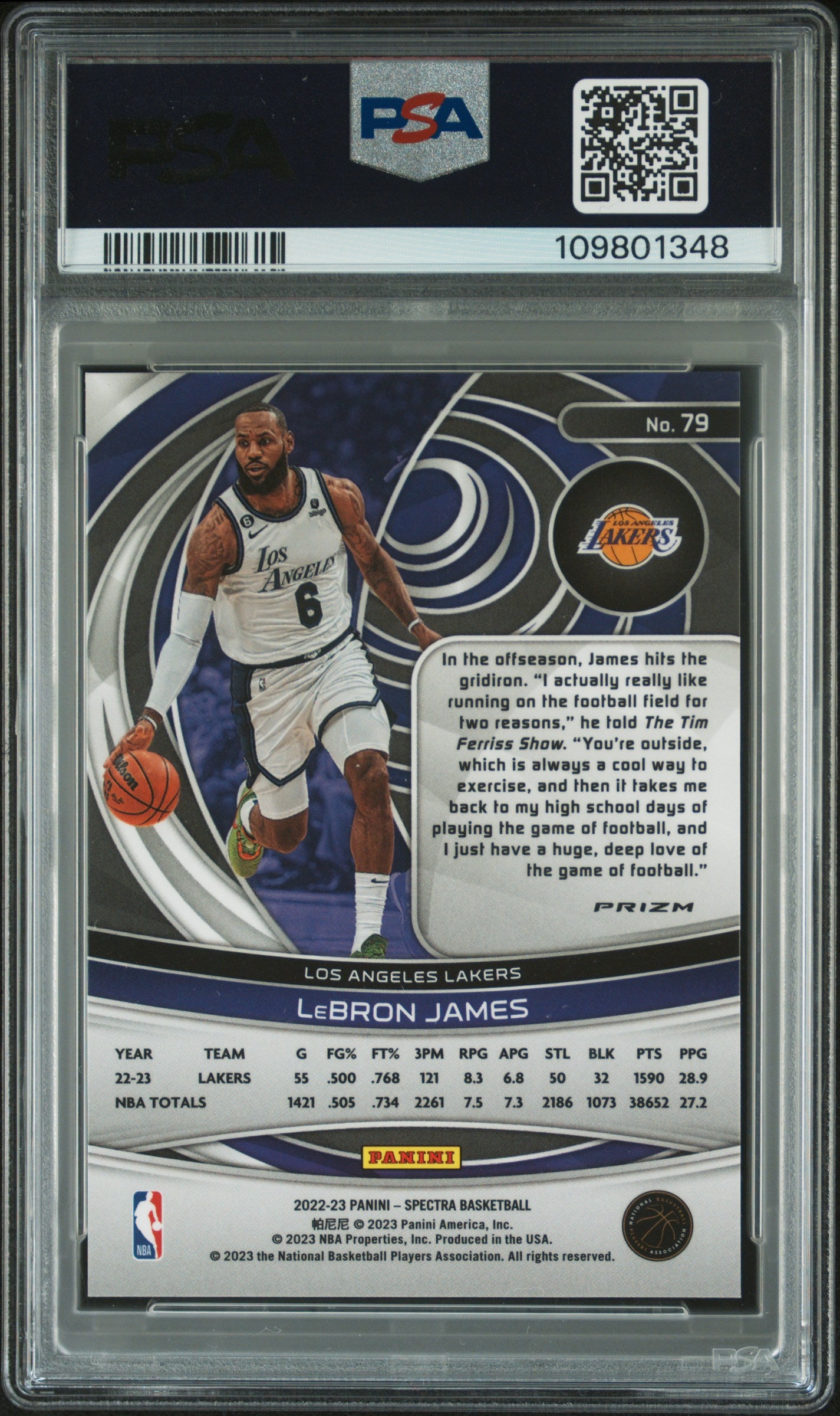 2022-23 Panini Spectra LeBron James #79 Asia PSA 9