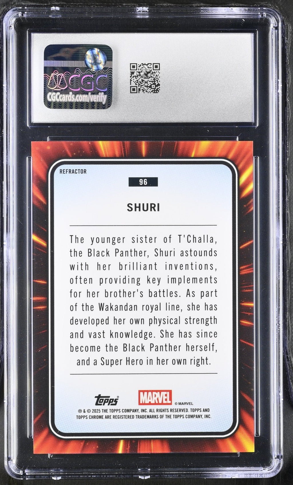 2025 Topps Marvel Chrome Shuri Refractor 96 CGC 9Graded Non - Sports Cards