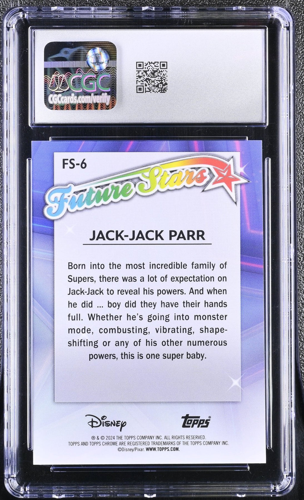 2024 Topps Disney Chrome Jack - Jack Parr Future Stars FS - 6 CGC 9Graded Non - Sports Cards