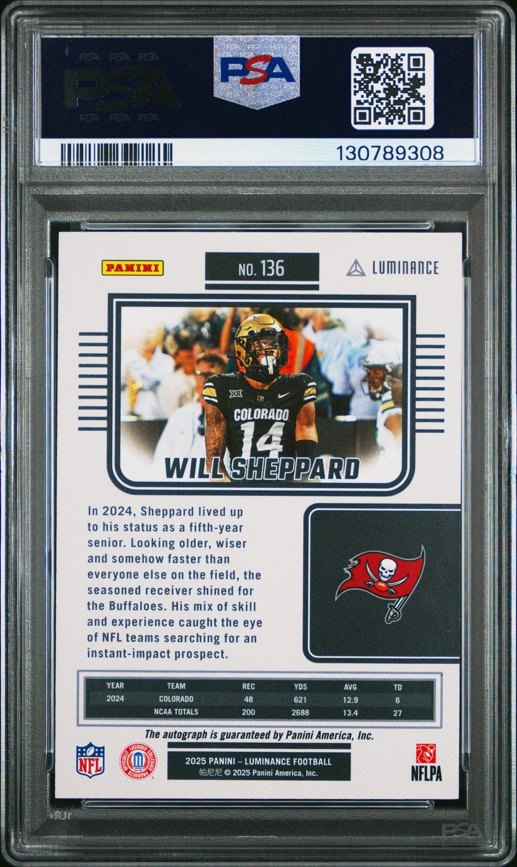 2025 Panini Luminance Will Sheppard 136 RC Rookie Auto 057/700 PSA 10Graded Sports Cards