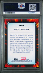 2025 Topps Chrome Marvel Rocket Raccoon Blue Refractor 009/299 120 PSA 8Graded Non - Sports Cards