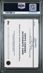 2024 - 25 Topps Chrome Zach Edey TCA - ZED Black Refractor Rookie Auto 01/10 PSA 9Graded Sports Cards