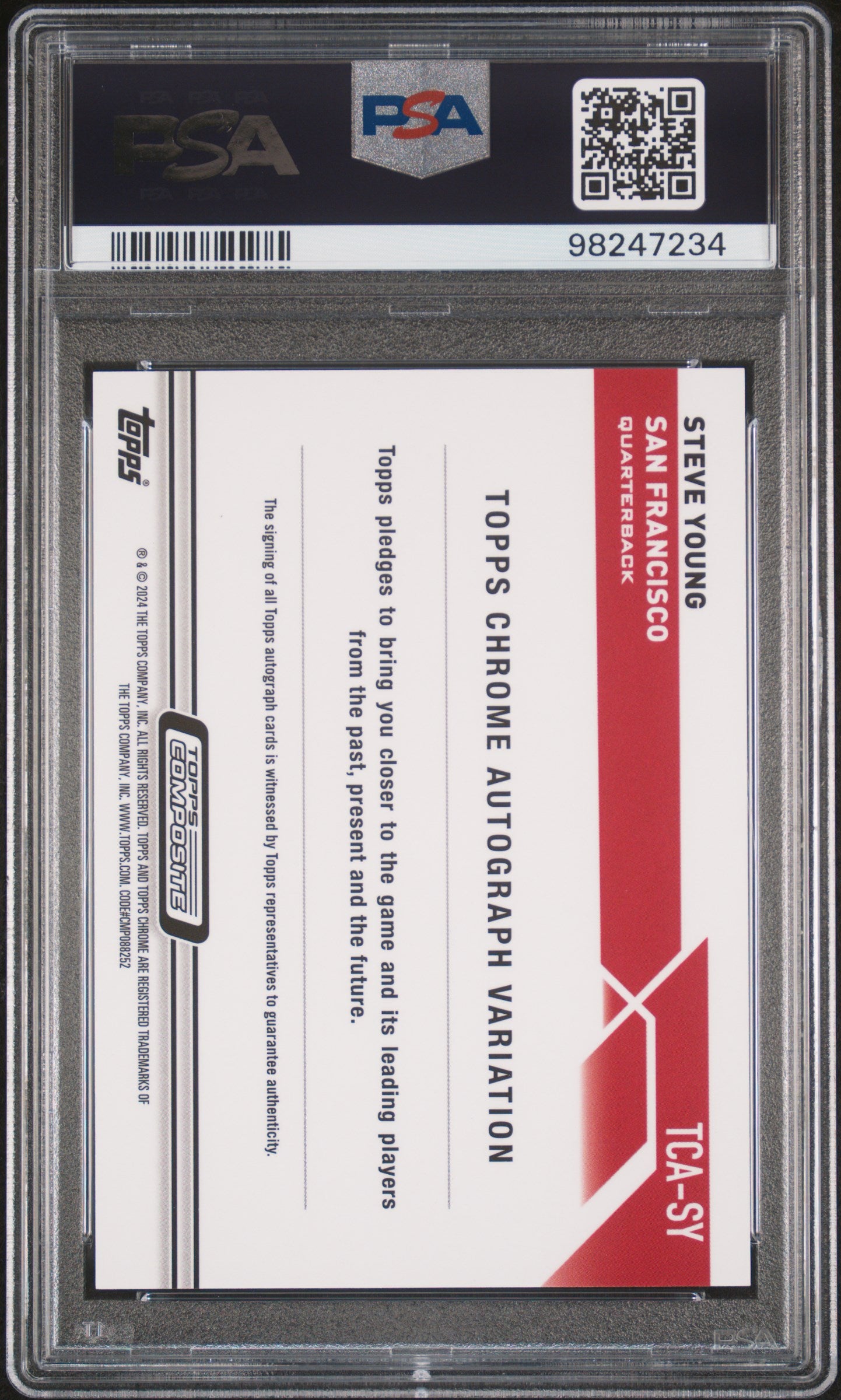 2023 Topps Composite Topps Chrome Auto Steve Young #TCA-SY Gold 30/50 PSA 9