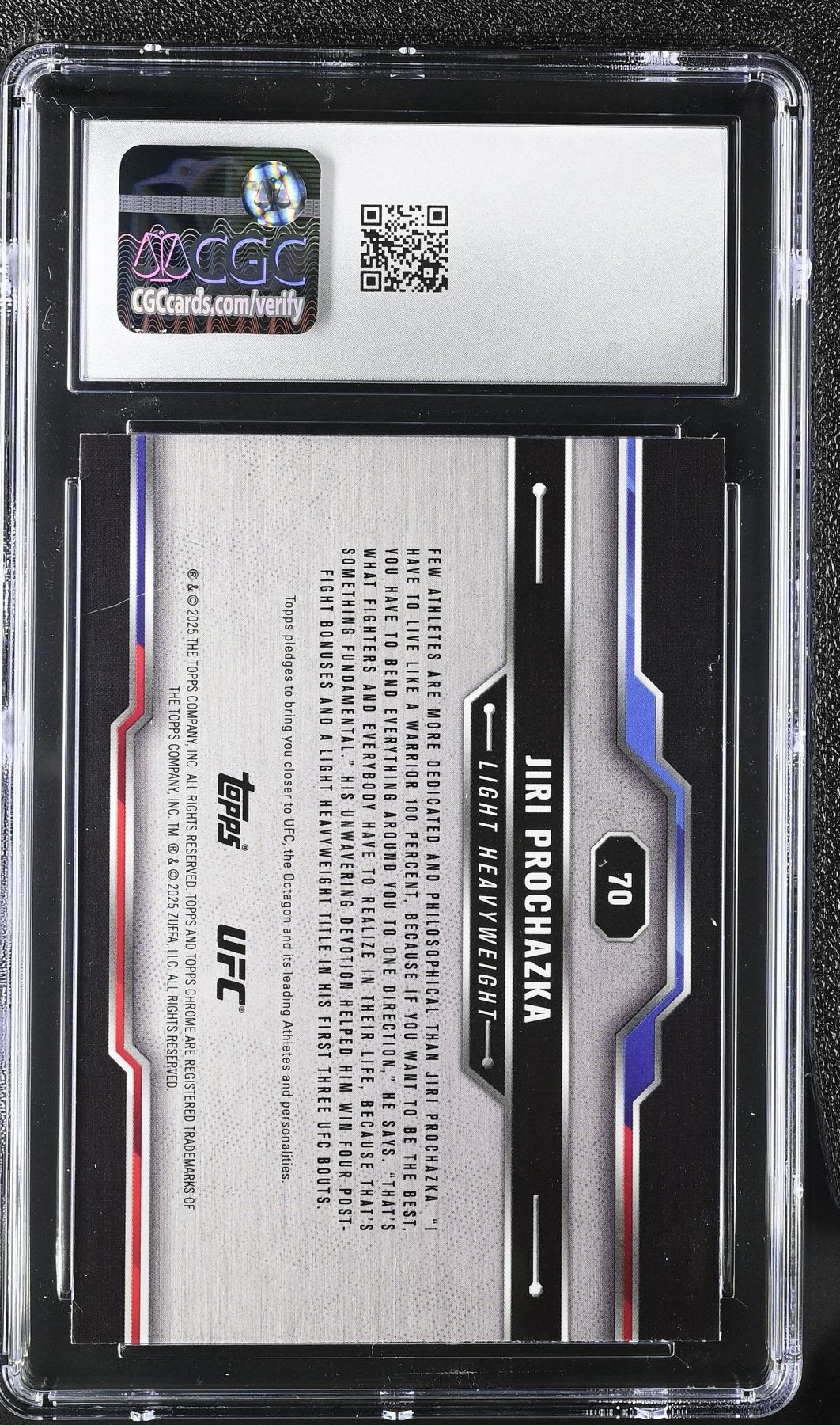 2025 Topps Chrome Sapphire UFC Jiri Prochazka 70 Green 20/75 CGC 9Graded Sports Cards