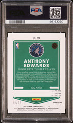 2021-22 Panini Donruss Optic Anthony Edwards #83 Pink Velocity 38/79 PSA 8 JC