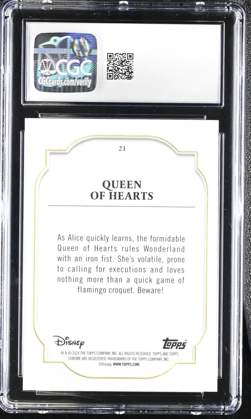 2024 Topps Disney Chrome Sapphire Queen of Hearts 21 CGC 10Graded Non - Sports Cards