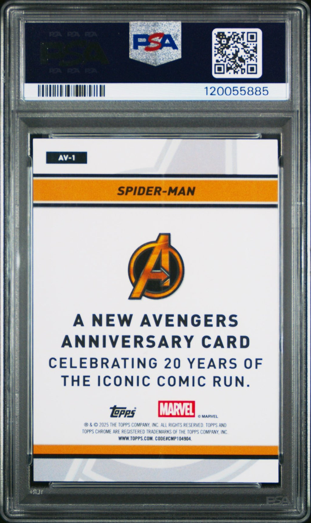2025 Topps Chrome Marvel The New Avengers 20th Anniversary Spider - Man PSA 4Graded Non - Sports Cards