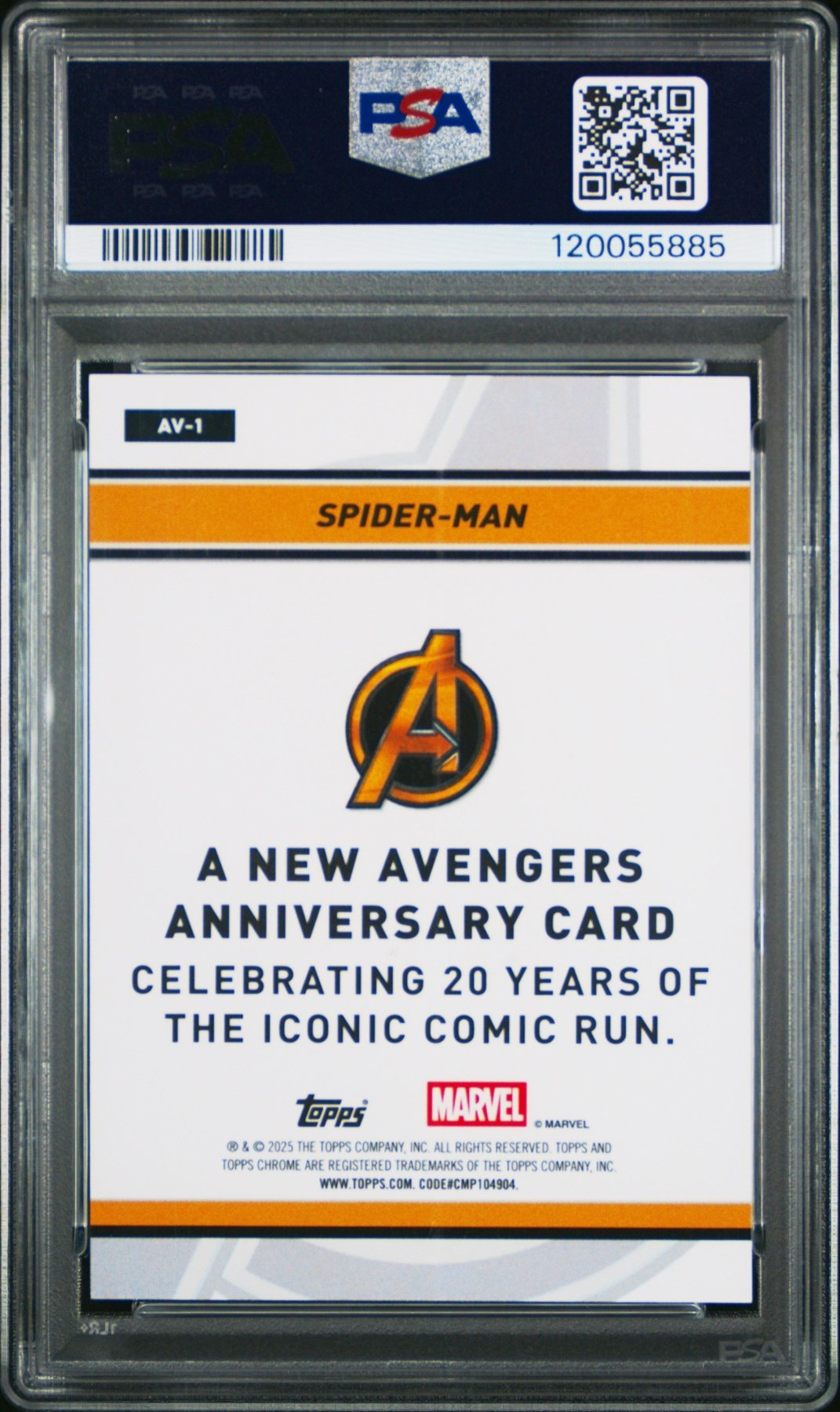 2025 Topps Chrome Marvel The New Avengers 20th Anniversary Spider - Man PSA 4Graded Non - Sports Cards