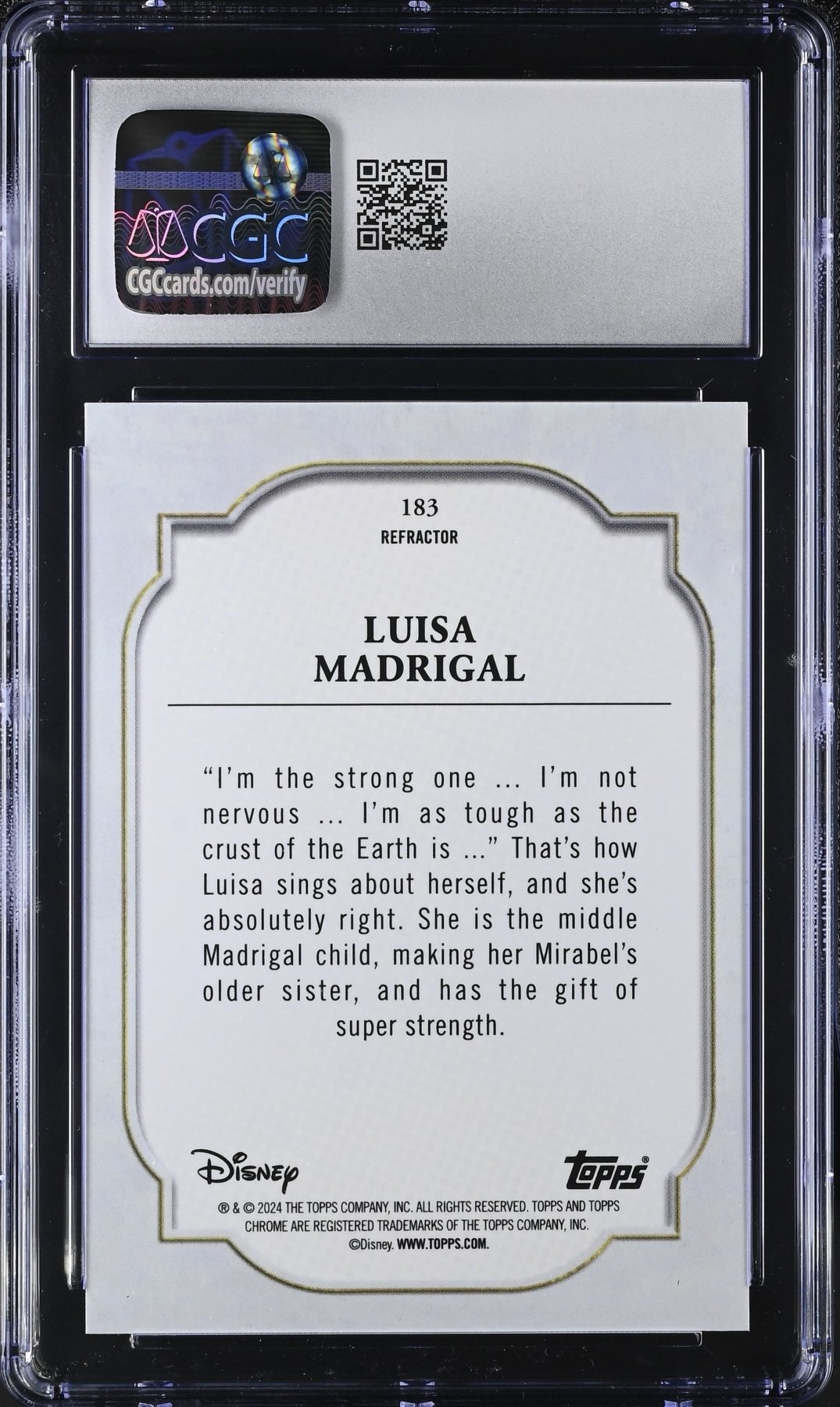 2024 Topps Chrome Disney Luisa Madrigal Refractor 183 CGC 9Non - Sports Cards