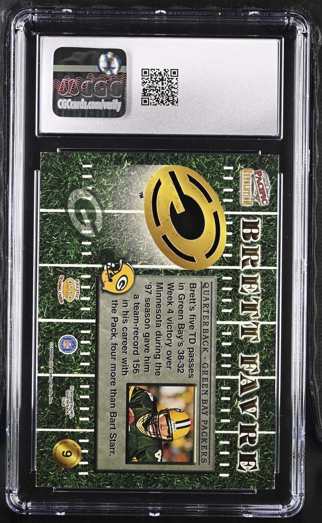 1998 Pacific Revolution Brett Favre 9 Prime Time Performers CGC 8.5Graded Sports Cards