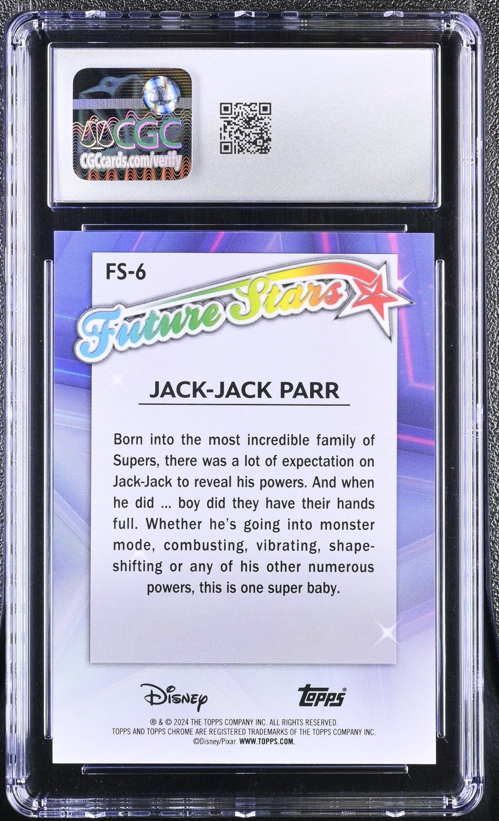 2024 Topps Disney Chrome Jack - Jack Parr Future Stars FS - 6 CGC 10Graded Non - Sports Cards