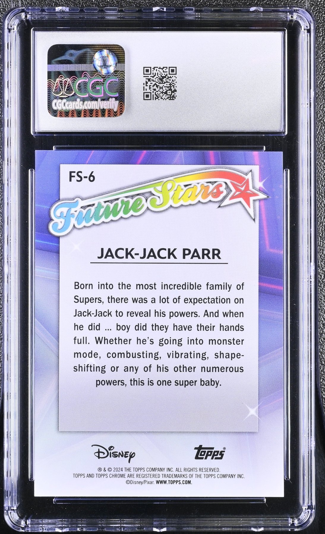2024 Topps Disney Chrome Jack - Jack Parr Future Stars FS - 6 CGC 10Graded Non - Sports Cards