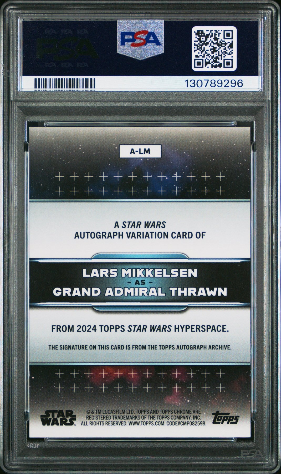 2024 Topps Star Wars Hyperspace Star Wars Autographs Lars Mikkelsen #LM PSA 10 Secondary image