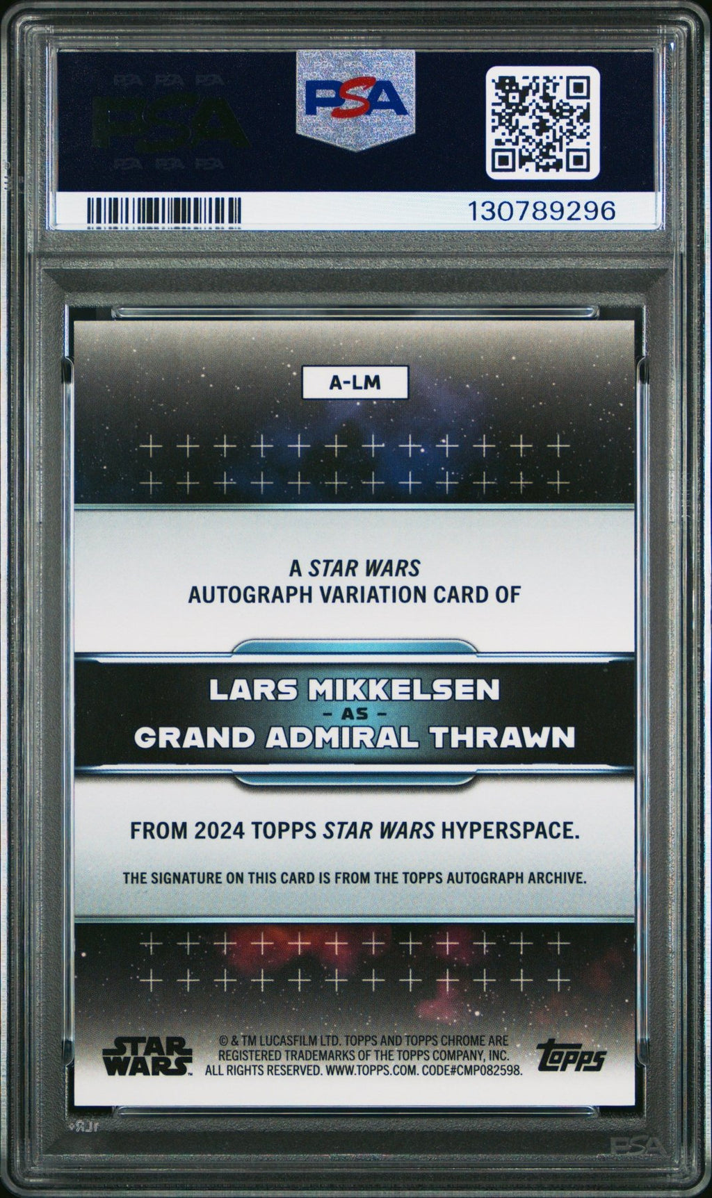 2024 Topps Star Wars Hyperspace Star Wars Autographs Lars Mikkelsen LM PSA 10Graded Non - Sports Cards