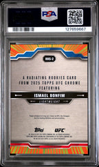 2025 Topps Chrome UFC Radiating Rookies Ismael Bonfim RRS - 2 PSA 8Graded Sports Cards