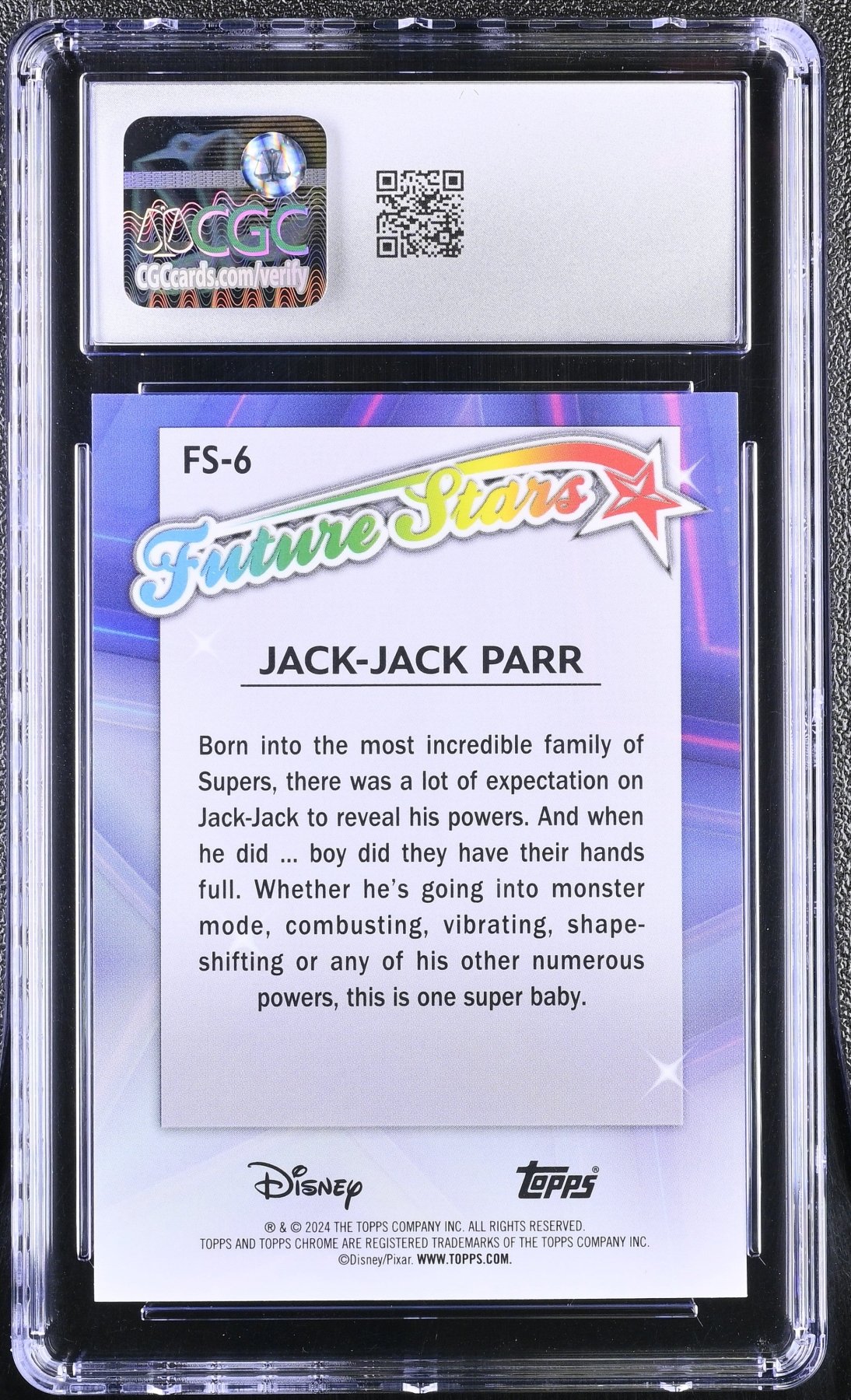 2024 Topps Disney Chrome Jack - Jack Parr Future Stars FS - 6 CGC 10Graded Non - Sports Cards