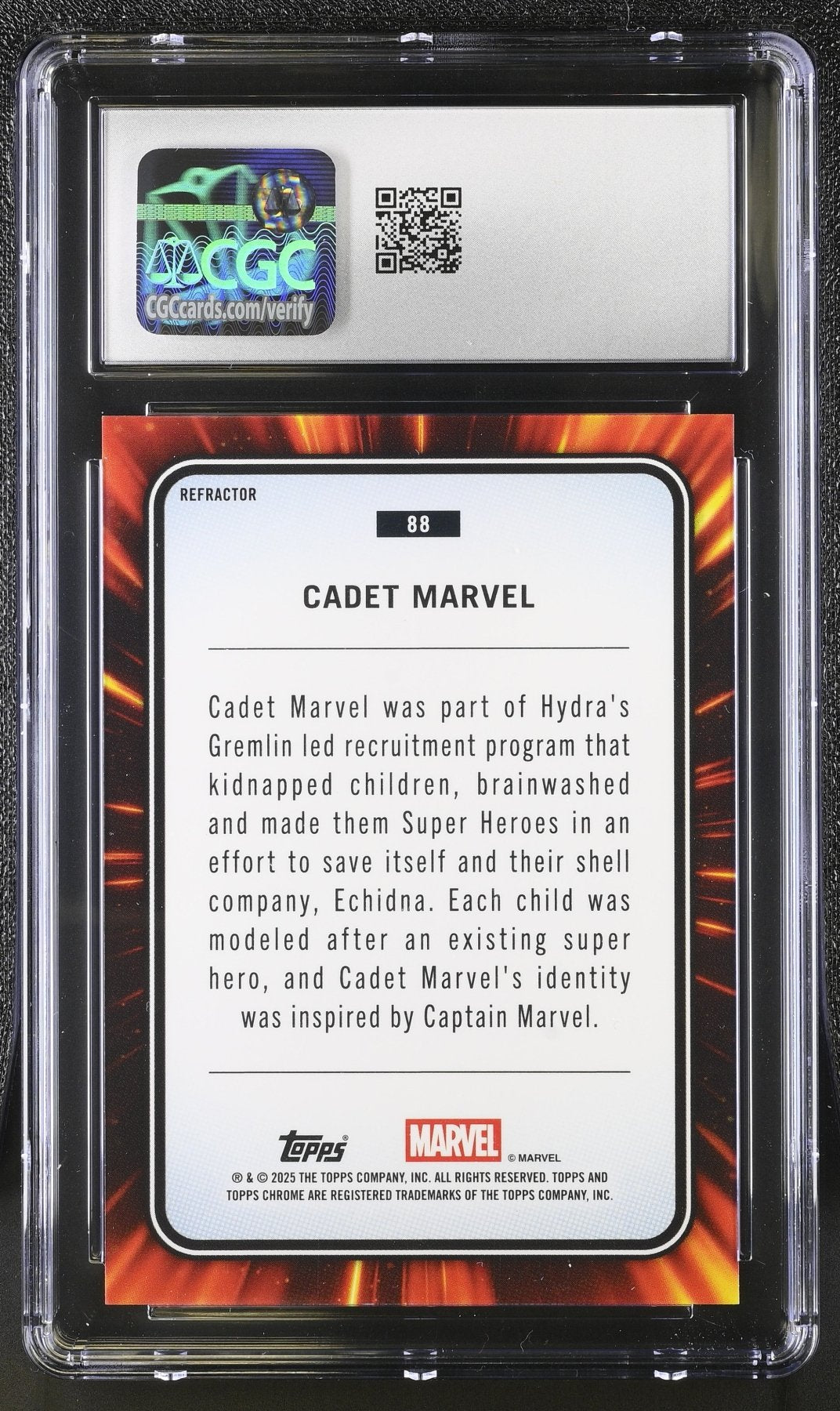 2025 Topps Marvel Chrome Cadet Marvel Refractor 88 CGC 8Graded Non - Sports Cards