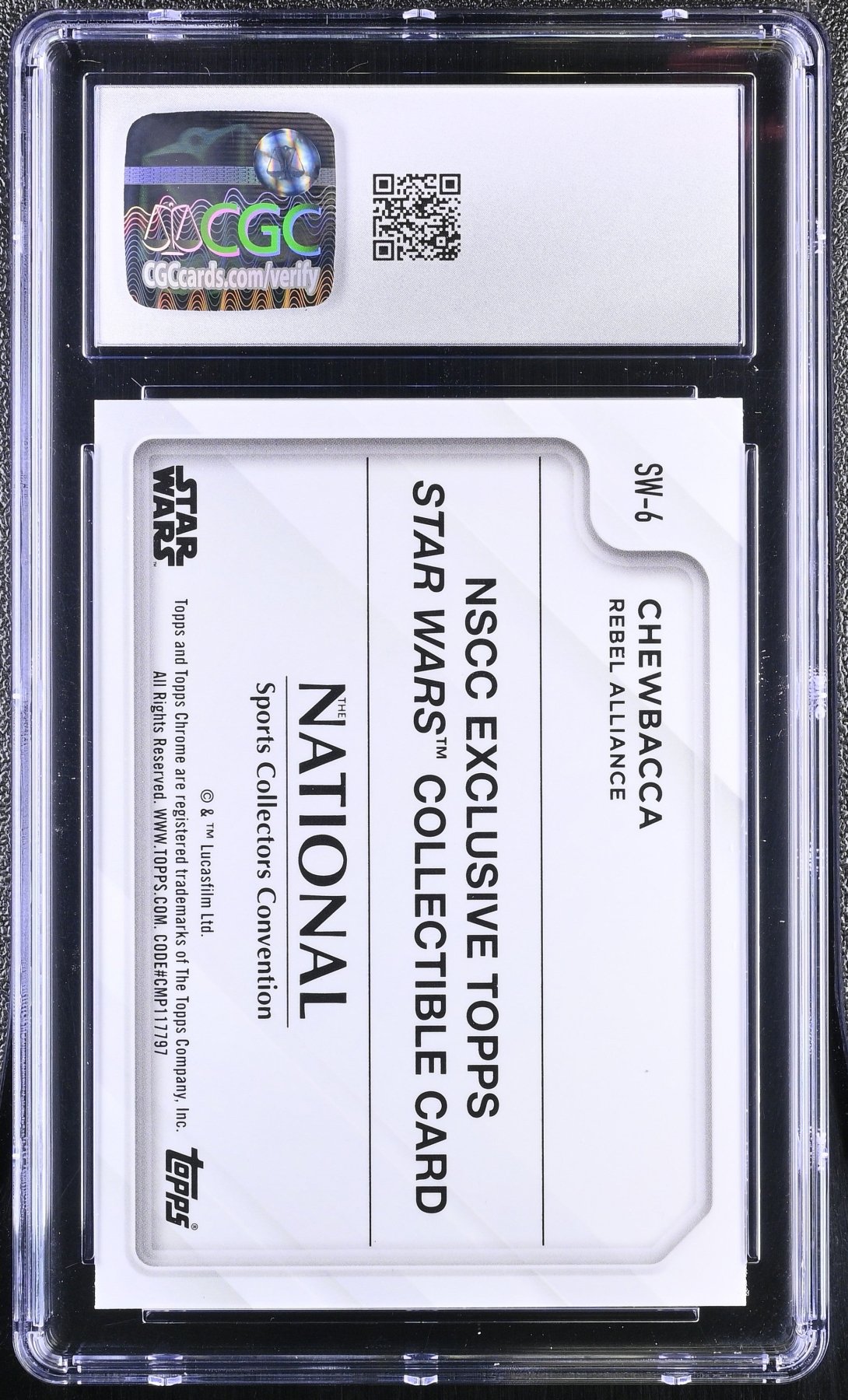 2025 Topps Chrome Star Wars The National Chewbacca #SW-6 Refractor CGC 9 Secondary image
