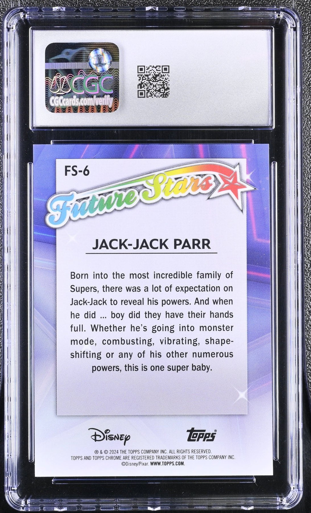 2024 Topps Disney Chrome Jack - Jack Parr Future Stars FS - 6 CGC 9.5Graded Non - Sports Cards