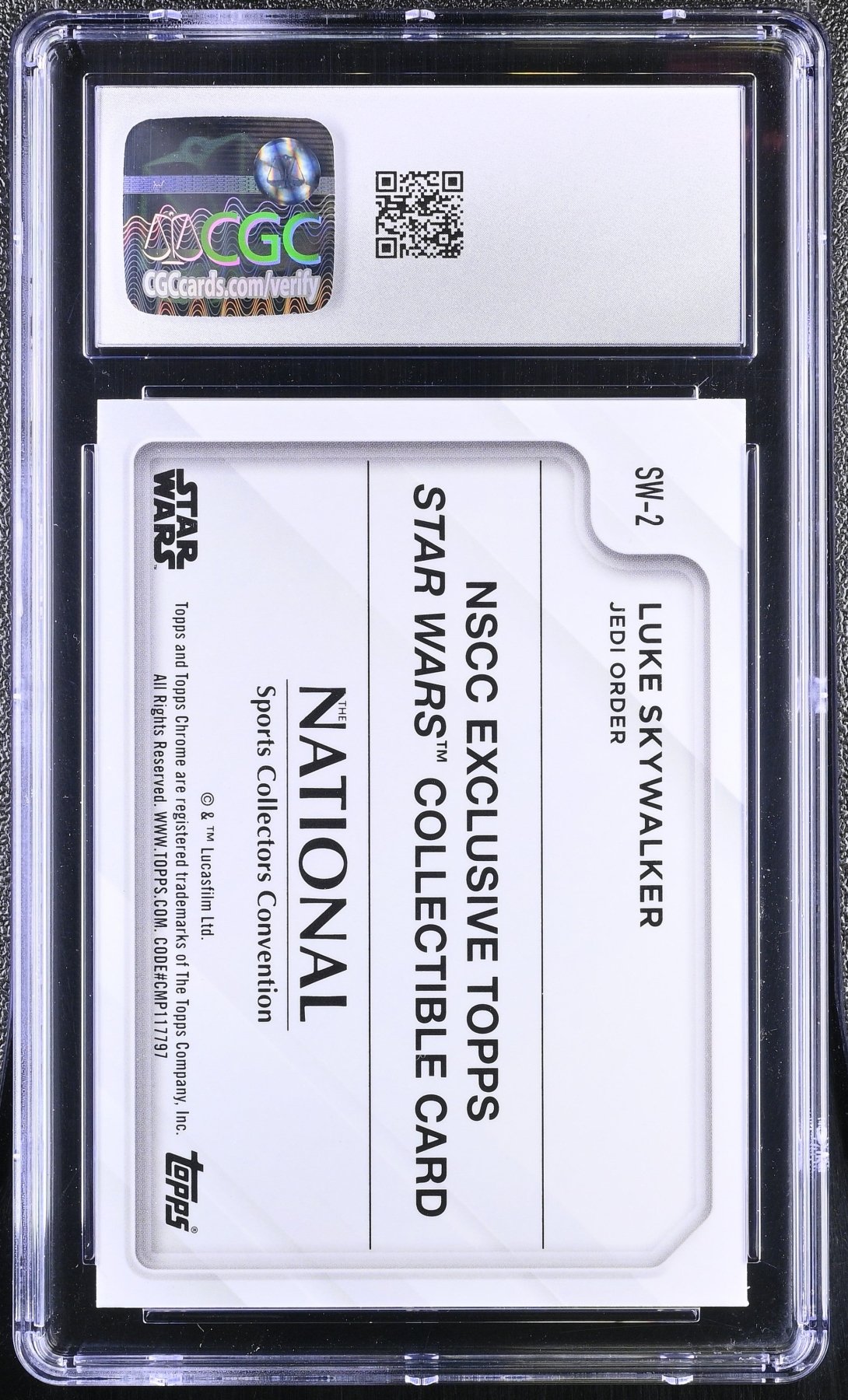 2025 Topps Chrome Star Wars The National Luke Skywalker #SW-2 Refractor CGC 9 Secondary image
