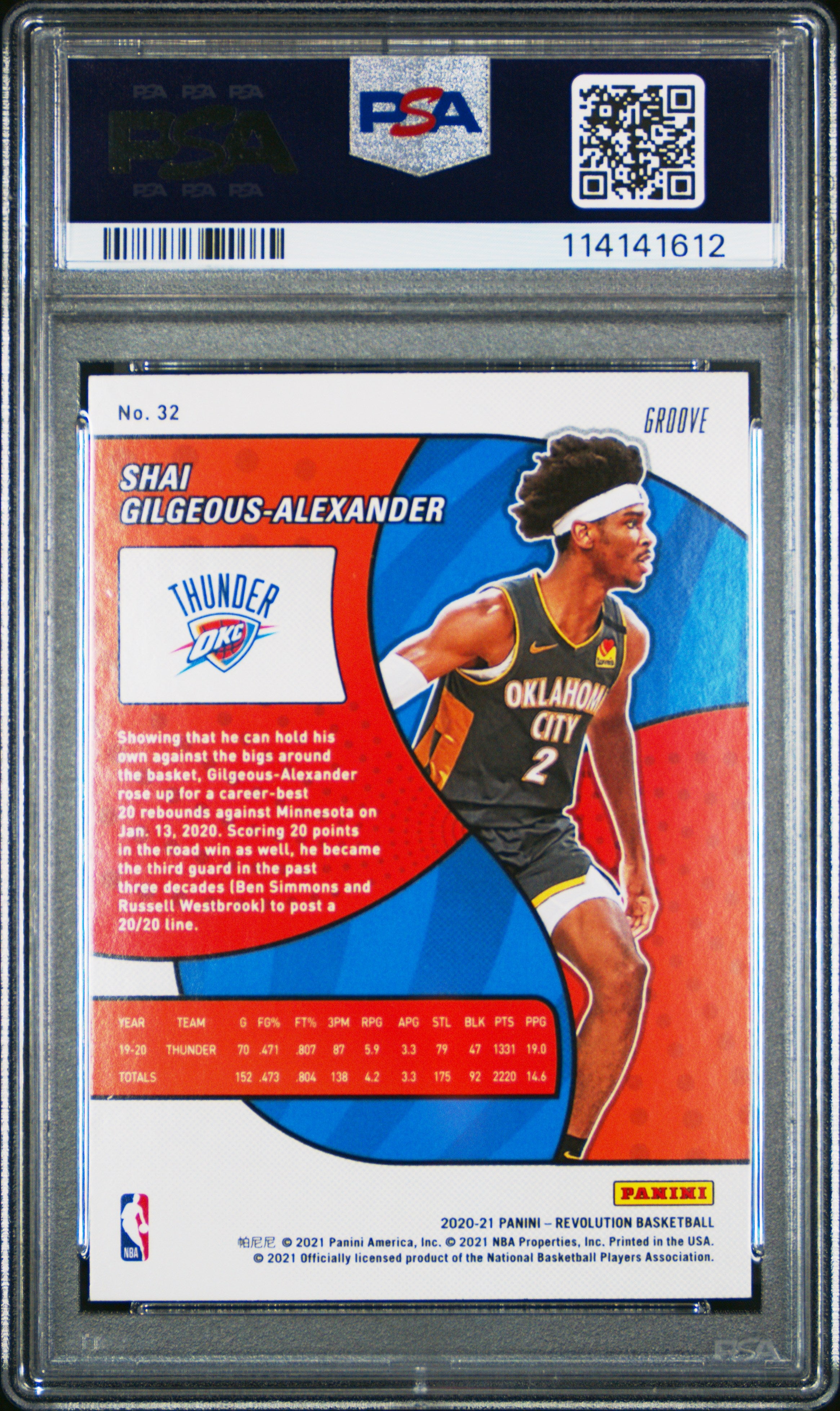 2020-21 Panini Revolution Shai Gilgeous-Alexander #32 Groove PSA 10