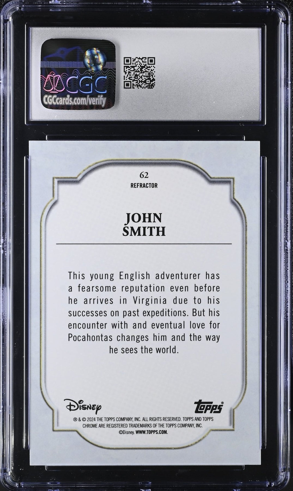 2024 Topps Chrome Disney John Smith Refractor 62 CGC 9.5Non - Sports Cards