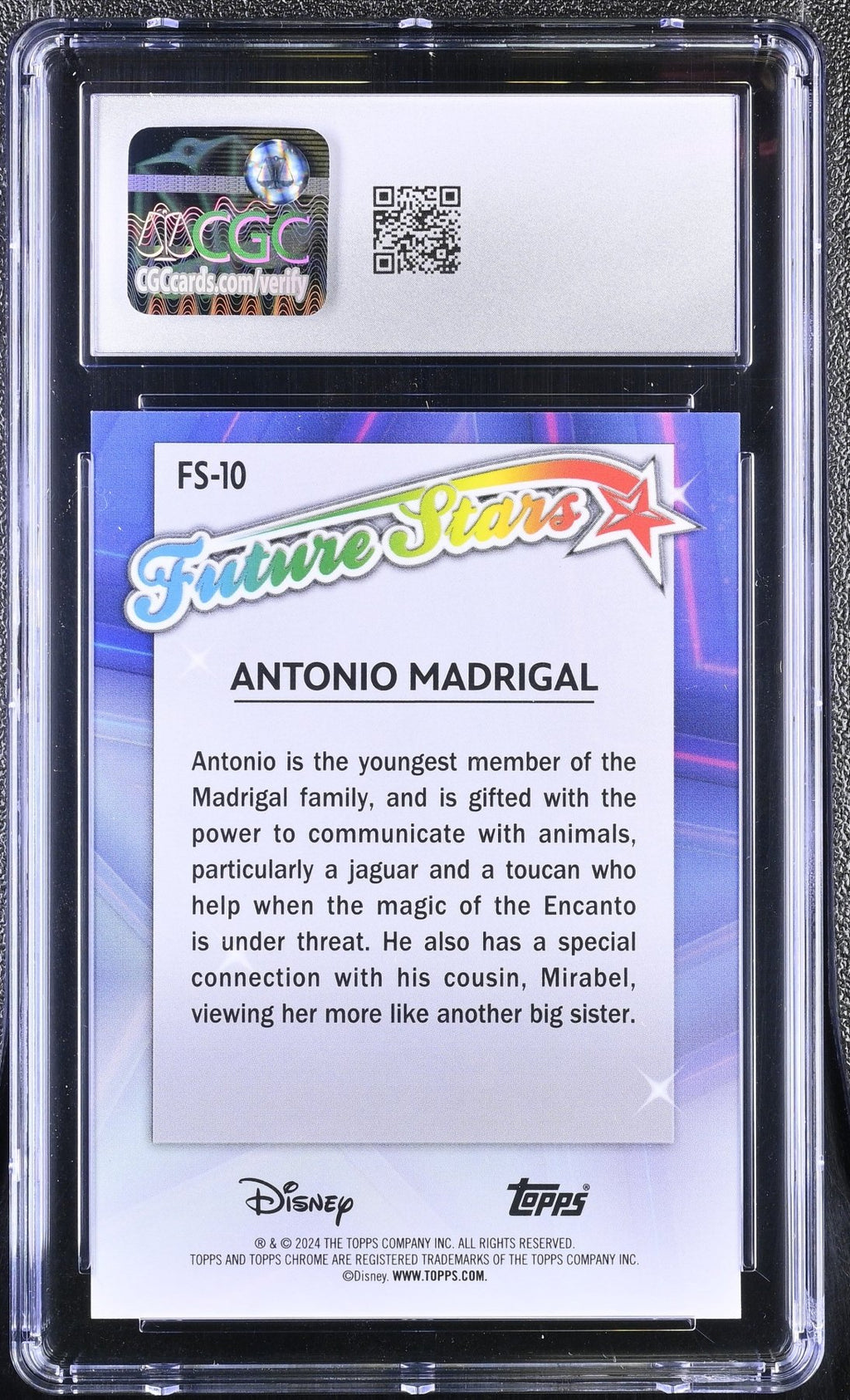 2024 Topps Disney Chrome Antonio Madrigal Future Stars FS - 10 CGC 10Graded Non - Sports Cards
