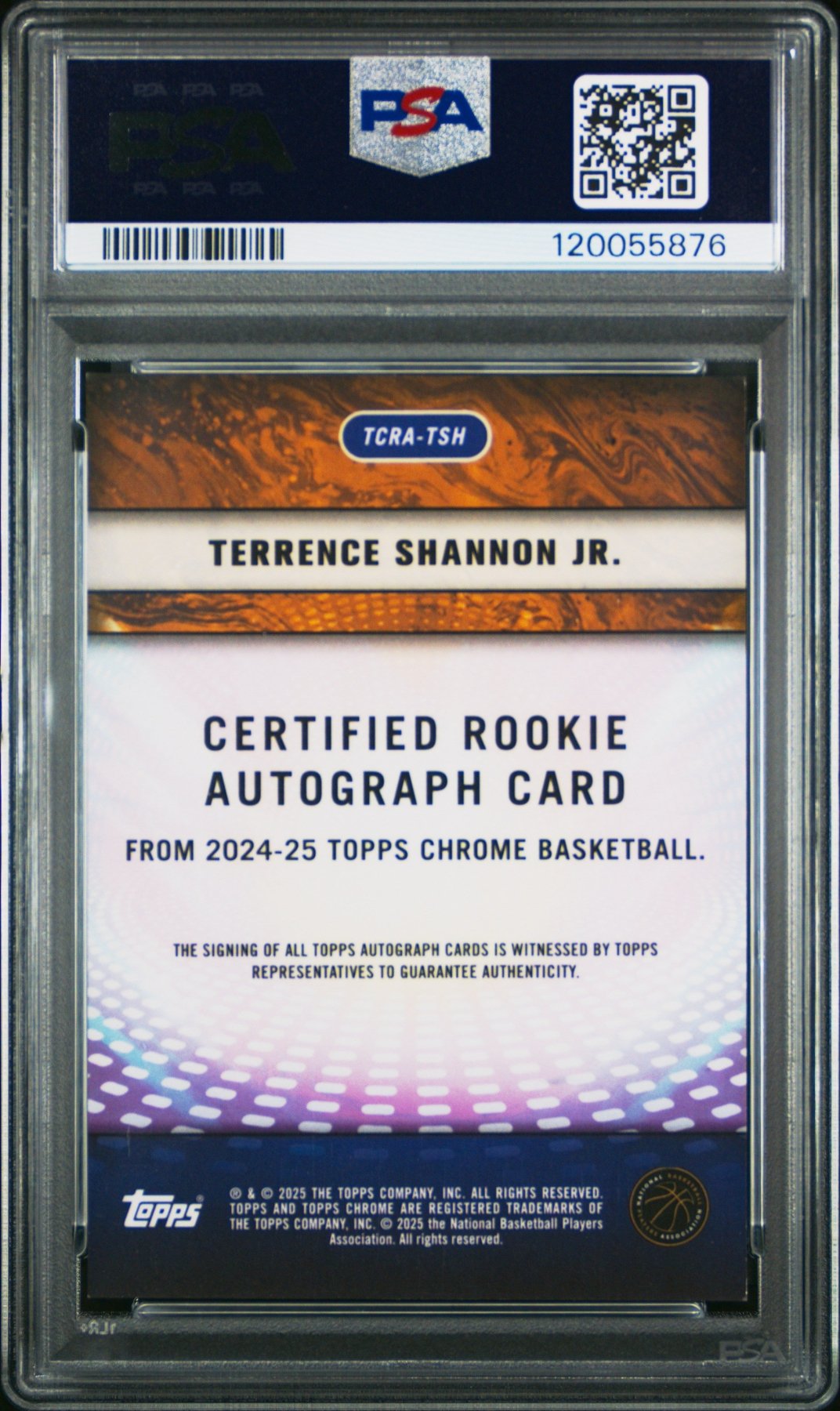 2024 - 25 Topps Chrome Terrence Shannon Jr. Purple Geometric RC Rookie Auto PSA 8Graded Sports Cards