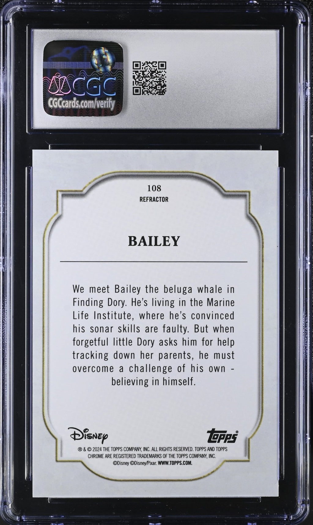 2024 Topps Chrome Disney Bailey Refractor 108 CGC 9Non - Sports Cards