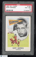 1961 Nu - Cards Football Stars Gary Barnes 162 PSA 8Graded Sports Cards
