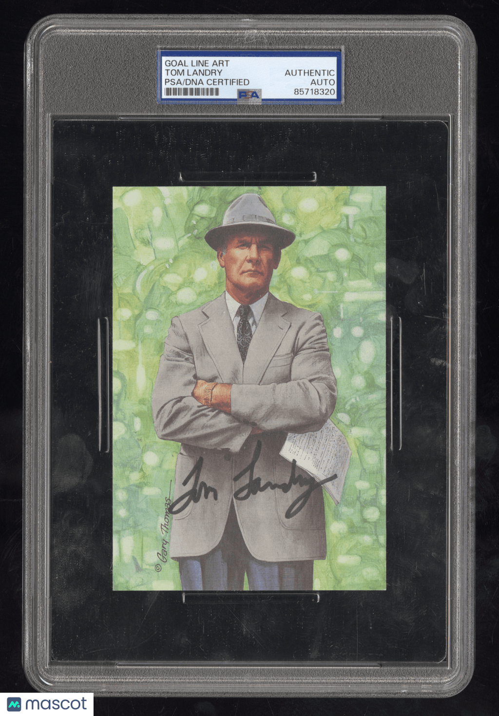 1993 Goal Line Art Auto Tom Landry 4507/5000 PSA DNA AuthenticGraded Sports Cards