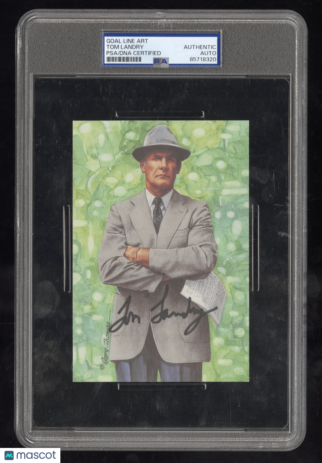 1993 Goal Line Art Auto Tom Landry 4507/5000 PSA DNA AuthenticGraded Sports Cards