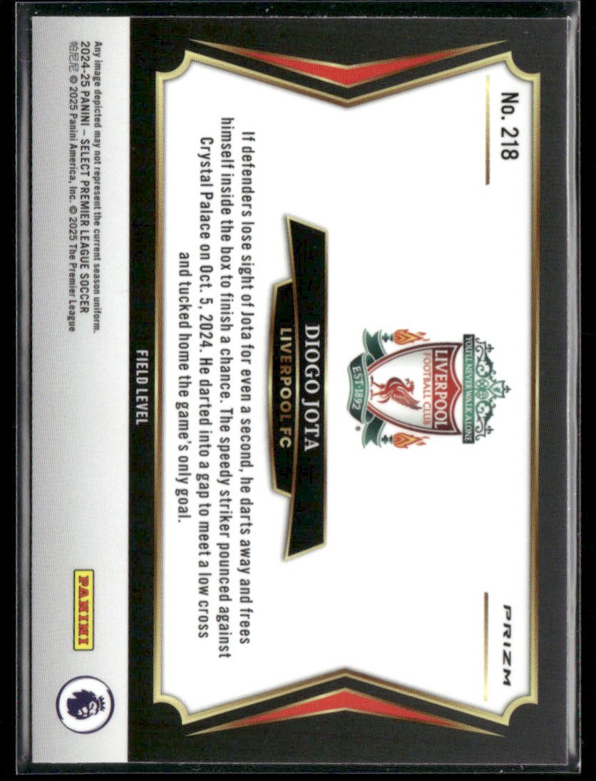 2024 - 25 Panini Select Premier League Diogo Jota 218 Red Ice Prizm Field LevelSports Cards