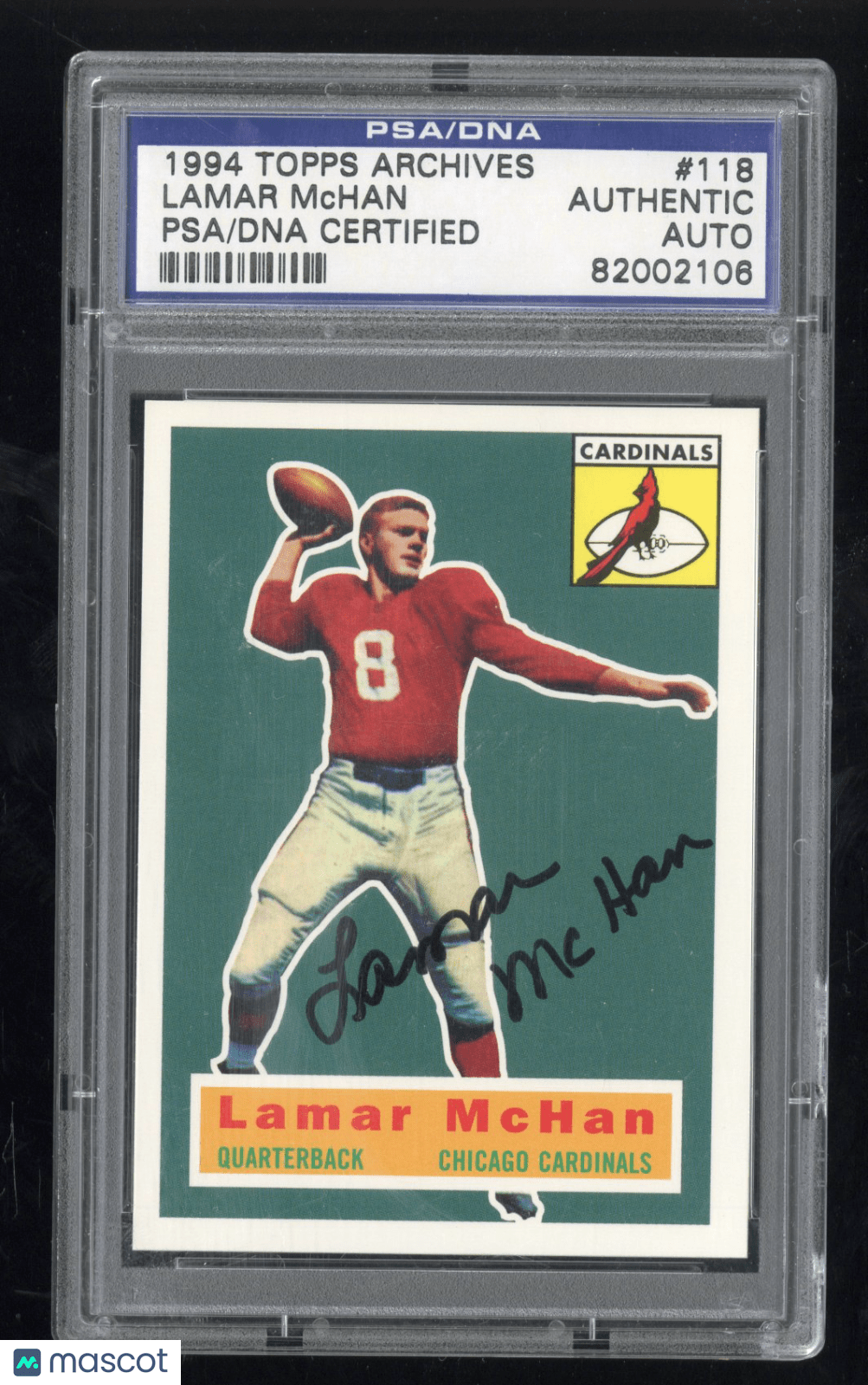 1994 Topps Archives Lamar Mchan 118 Hand Signed Auto PSA DNA AuthenticGraded Sports Cards
