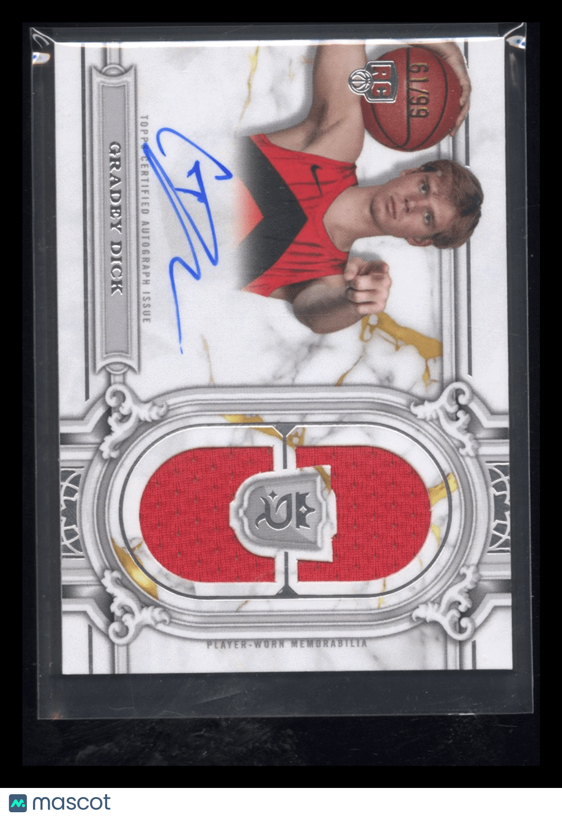 2023 - 24 Topps Royalty Collection Gradey Dick RRS - GD RC Rookie Relic Auto 61/99Sports Cards