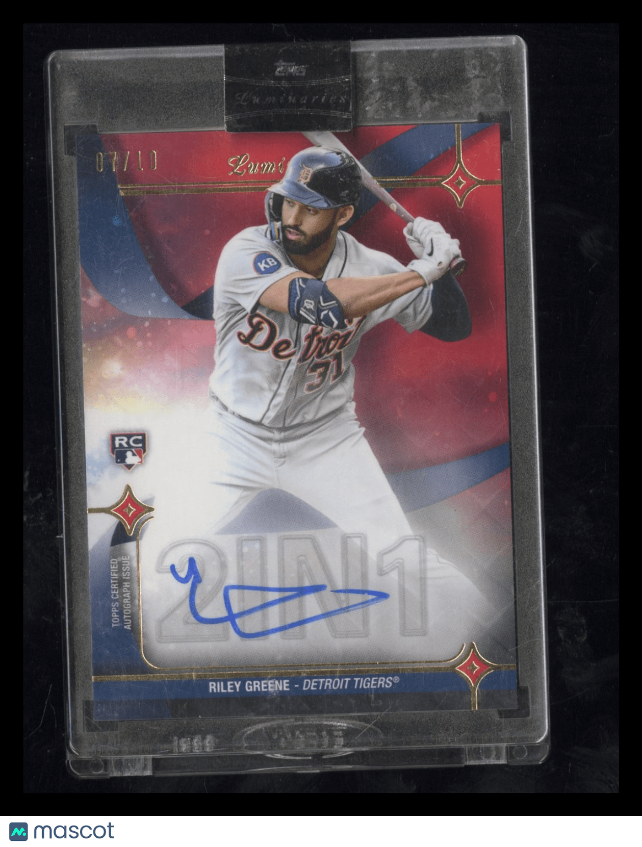2023 Topps Luminaries Riley Greene HK - RG1 Red RC Rookie Auto 07/10Sports Cards