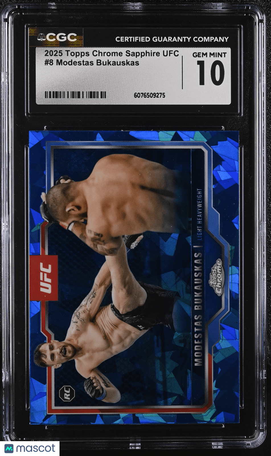 2025 Topps Chrome Sapphire UFC Modestas Bukauskas 8 RC Rookie CGC 10Graded Sports Cards