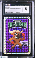 2025 Veefriends Super Stickers: Manga Bullish Bull CGC 9Graded Sports Cards