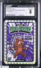 2025 Veefriends Super Stickers: Manga Positive Porcupine Purple Splash /55 CGC 8Graded Sports Cards