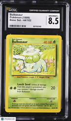 1999 Pokémon Bulbasaur 44/102 CGC 8.5Graded TCG/CCG