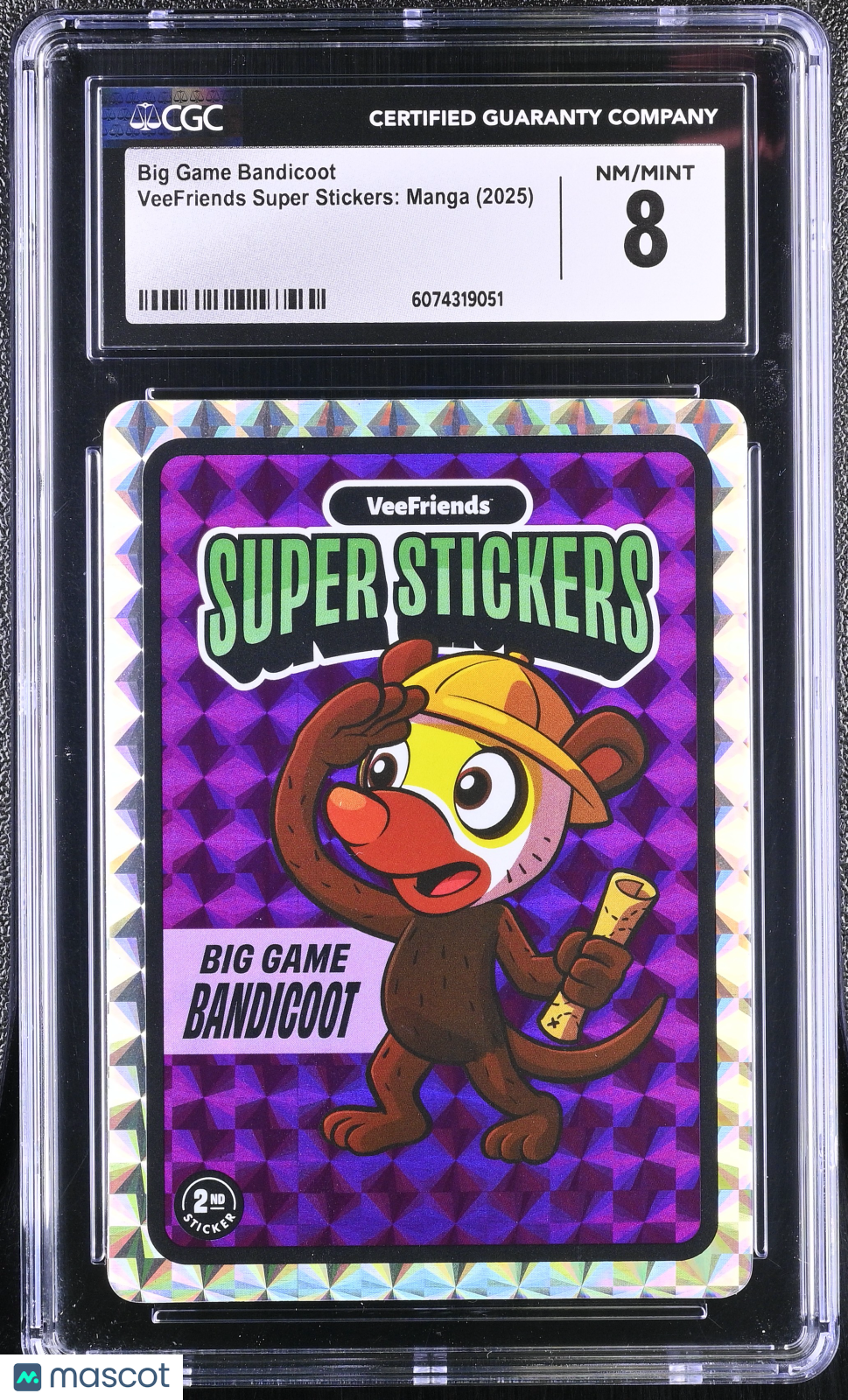 2025 VeeFriends Super Stickers Manga Series Big Game Bandicoot CGC 8Graded Sports Cards