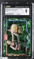2025 Topps Chrome Sapphire UFC Marina Rodriguez 145 Green 02/75 CGC 9Graded Sports Cards