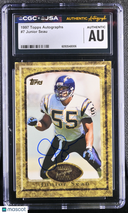 1997 Topps Autographs Football Junior Seau #7 CGC Authentic