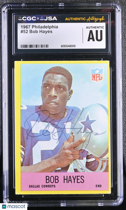 1967 Philadelphia Football Bob Hayes #52 Hand Signed Auto CGC Authentic